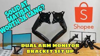 DUAL ARM BRACKET MONITOR COMPUTER SET UP by DHENZ MERCKZ