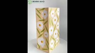 【Eco-friendly portable paper bags for cakes and breads】 flower paper bag