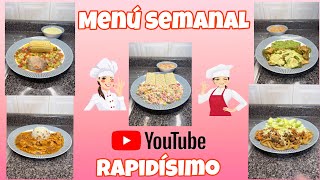 Menú Semanal Rapidísimo y Rico #delicious #comida #recetas #cocina #food #comidacasera #fypシ