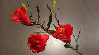 Pomegranate flowers / DIY Pomegranate flowers from crepe paper / craft idea