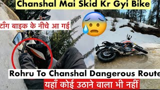 Black Ice Par Skid Pr Gyi Bike😰 || Chanshal Pass Bike Ride