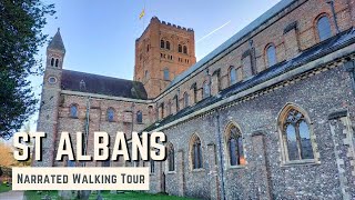 ST ALBANS | 4K Narrated Walking Tour | Let's Walk 2023