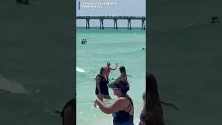 Floridians encounter sharks while enjoying the weather! #fyp #Florida #swimming