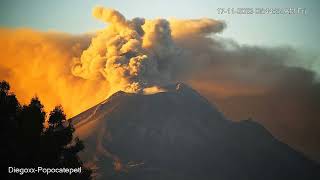 Gran Actividad Esta Mañana Del Volcán Popocatépetl Nos Regala impresionante Amanecer