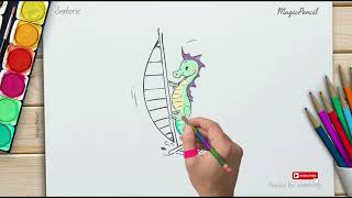 Draw Surfing Seahorses: Playful Ocean Adventure!