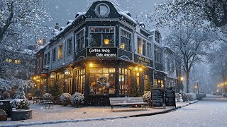 Holiday Jazz Ambience 🎅 Cozy Christmas Town Streets with Relaxing Christmas Night Vibes for Relax