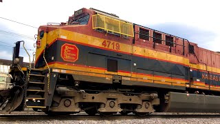 KCSM & BNSF!! Potencias distribuidas tras las rejas [Respeta el paso del tren no lances piedras]