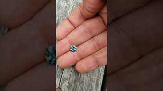 Ceylon blue green sapphire square cushion for engagement ring