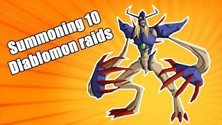 Summoning 10 Diablomon raids  (Beelzemon server) - Digimon Masters online