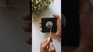 Moon painting on mini canvas #artshorts #painting #canvasart #artideas