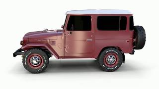 Toyota Land Cruiser FJ 40 Dark Red 3D Model