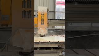 Cutting stone marble slabs into cut to size tiles in our factory ￼