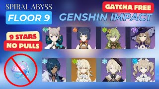 Genshin Impact: Beat Floor 9 Spiral Abyss with Free Characters | Zero-Pulls Account | Fontaine|