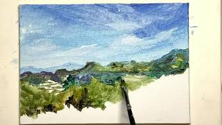 Mountain Villages & Rape Flowers / Easy Acrylic Painting Tutorial For Beginners Step By Step #409