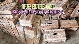 GROSIR KOTAK TISU MENTAH TANPA FINISHING KAYU JATI