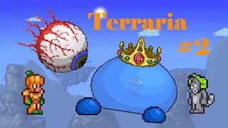 Прохождение Terraria с другом - Победа над двумя боссами! (#2)