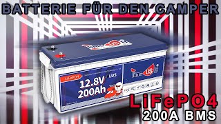 2,56 kWh LiFePO4 Batterie für Camper - Time USB 12V 200Ah Plus