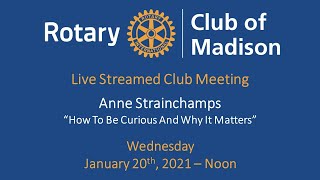 Rotary Club of Madison January 20th Meeting - Speaker Only