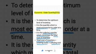 #EOQ#Economic Order Quantity #100 most #repeated topics in Commerce #day 3