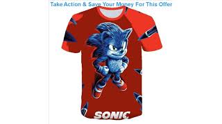 Review Summer Fashion Sonic the hedgehog T-shirt Children Boys Short Sleeves newest sonic Tees Baby