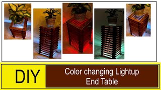 DIY End Table with color changing remote operated light