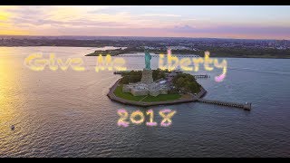 Statue of Liberty  Sunset Flight 4k( Mavic Pro)