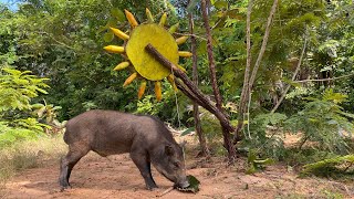 Creative Unique Wild Pig Trap UsingBig Wood - Best Wild Pig Trap#shortvideo #wildpig