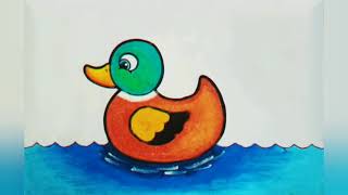 Tutorial Menggambar dan Mewarnai Bebek ( DUCK )