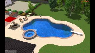 Moser Freeform pool with rasied spa from Swim World Pools