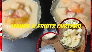 5- min|PunjabiStyle |Mango & Fruits Custard| Without Sugar| Delicious😋Punjabi Kitchen Recipe