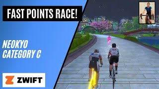 Fast Neokyo Points Race!!! // Chasing the Podium // Zwift Herd Racing // Category C