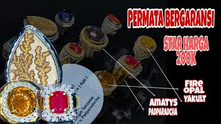 Bergararansi asli!! Batu mulia amatys padparadscha , Fire opal , sapphire ,