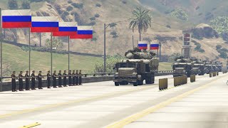 Russian Military Largest Tanks Supply Convoy Destroyed by Ukrainian Fighter Jets - GTA 5