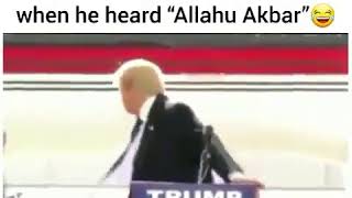 See DONALD TRUMP Running Like A Baby On Stage When Someone Shouted ALLAHU AKBAR