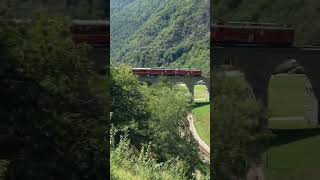 RhB ABe 4/4 III auf dem Brusio Viadukt