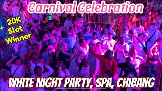 CARNIVAL CELEBRATION CRUISE DAY 3, SPA, WHITE NIGHT PARTY +MORE