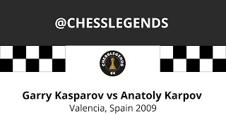 Garry Kasparov vs Anatoly Karpov. Valencia, Spain 2009.