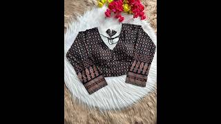 Ajrakh print cotton readymade full sleeves blouse