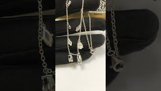 18K White Gold Moissanites Marquise Drop Charms Customized Necklace #18knecklace #moissanitnecklace