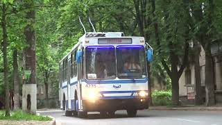 Old Ukrainian trolleybus YuMZ T2 produced by the Southern Machine-Building Plant named after A. M.