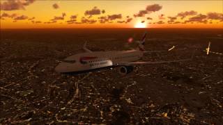 FSX PMDG 737-800 takeoff and landing at Heathrow [HD]