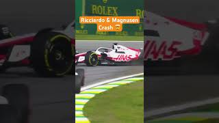 What Happen at Sao Paulo GP 2022 | Ricciardo and Magnusen Crash #formula1 #saopaulogp #crash