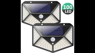 Luz Solar Exterior 100 LED Foco Solar Exterior con Sensor de Movimiento