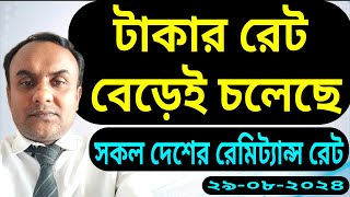 আজকে টাকার রেট কত টাকা করে দিচ্ছে । রুপি রিয়াল ডলার দিরহাম ইউরো দিনার রিংগিত টাকার রেট -NOTUN BD