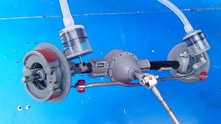 Chế phanh hơi cầu trước cho xe ben mô hình | How to make model Air Brake from PVC | Vang Hà