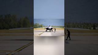 US Air Force F-22 Raptor fighter jet flying in Alaska.