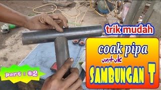 round pipe secret tricks.| idea for tube cutting | cara simpel coak pipa sambungan T.| #welding #diy