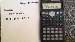 Solving a quadratic using the quadratic formula and your calculator (CASIO fx-991MS)