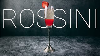 Rossini Cocktail. Prosecco Cocktail with Strawberry Syrup