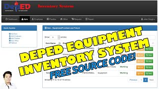 DepEd Equipment Inventory Management System using PHP/MySQL | Free Source Code Download